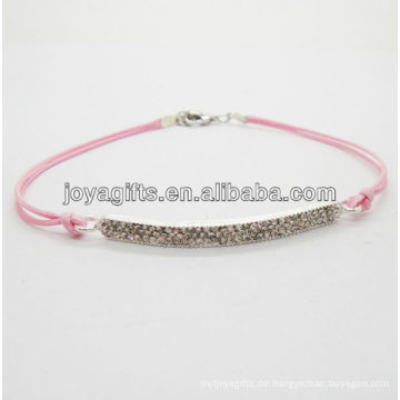 Diamante Legierung gewebtes Armband mit rosa Draht